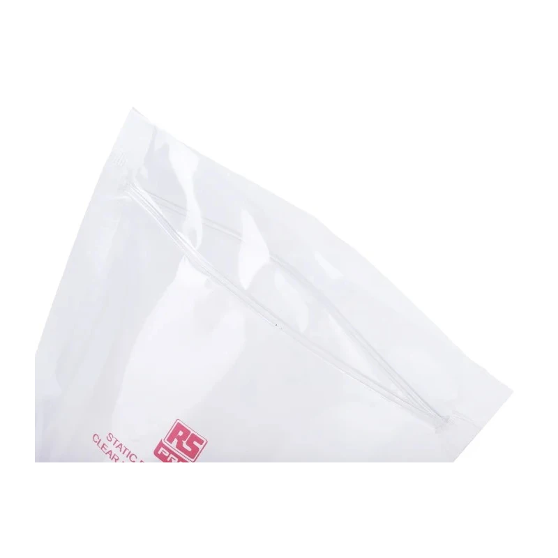 RS PRO Anti-Static Bag 100mm(W) x 150mm Height Clear Dissipative Zip Closure Bag 100 Pack 122-9154