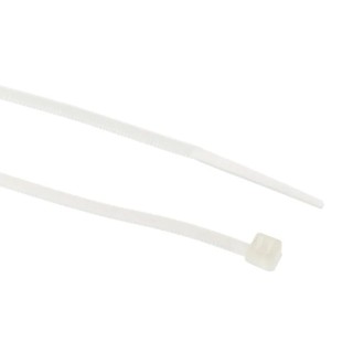 RS PRO Cable Tie Non-Releasable Natural Polyamide 66 100 mm Length x 2.5 mm Width 78.4N Tensile Strength 492-0447