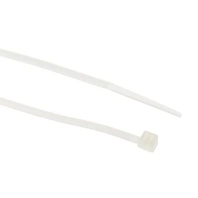 RS PRO Cable Tie Non-Releasable Natural Polyamide 66 100 mm Length x 2.5 mm Width 78.4N Tensile Strength 492-0447
