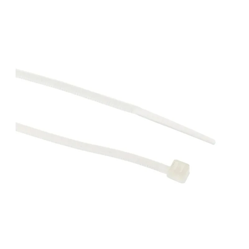 RS PRO Cable Tie Non-Releasable Natural Polyamide 66 100 mm Length x 2.5 mm Width 78.4N Tensile Strength 492-0447