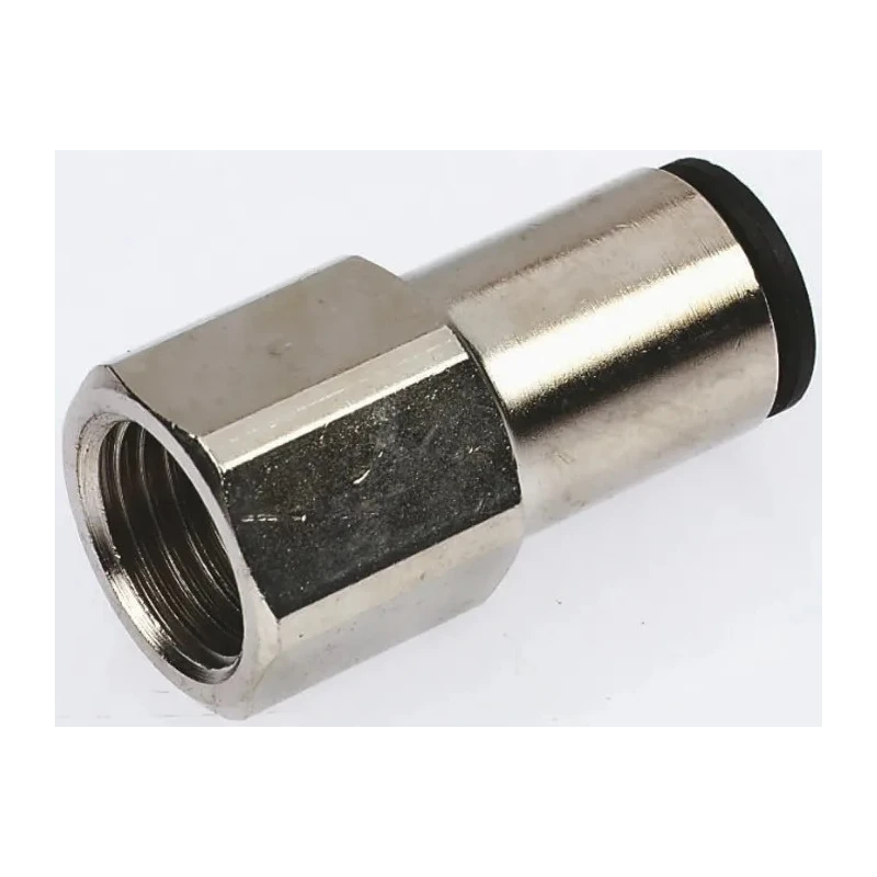 Legris Series Pneumatic Fitting Female 3/8 in G Thread, Push-In 8 mm Tube Connection, Nickel Plated Brass, 20 bar LF3000
