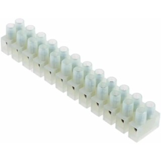 RS PRO Non-Fused Terminal Block, 12-Way, 2.5mm² Wire, 24A Screw Termination, Nylon Body, Nickel Plated Brass Clamps 492-8687