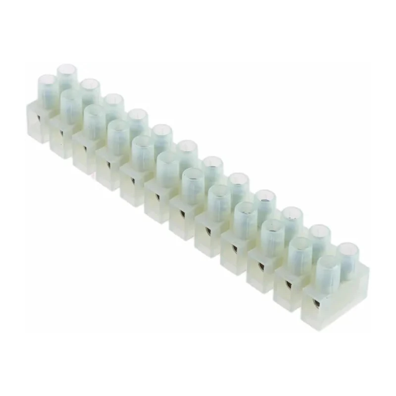 RS PRO Non-Fused Terminal Block, 12-Way, 2.5mm² Wire, 24A Screw Termination, Nylon Body, Nickel Plated Brass Clamps 492-8687