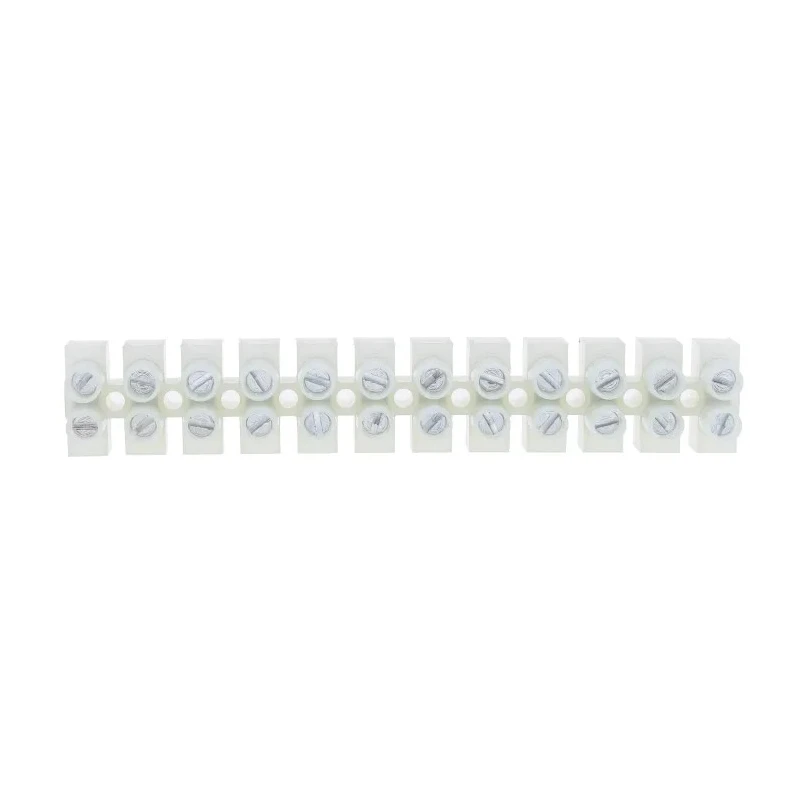 RS PRO Non-Fused Terminal Block, 12-Way, 2.5mm² Wire, 24A Screw Termination, Nylon Body, Nickel Plated Brass Clamps 492-8687