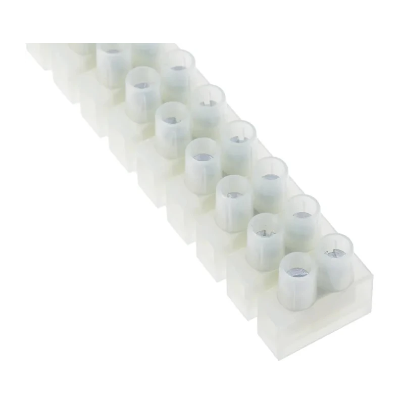 RS PRO Non-Fused Terminal Block, 12-Way, 2.5mm² Wire, 24A Screw Termination, Nylon Body, Nickel Plated Brass Clamps 492-8687