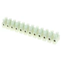 RS PRO Non-Fused Terminal Block 12-Way 10mm² Wire 57A Screw 400V Nylon Body Nickel Plated Brass Clamps 492-8722