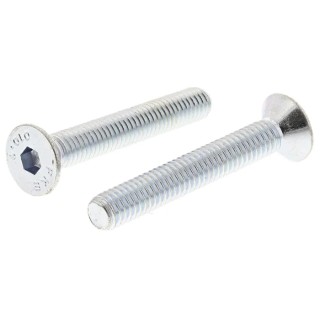 RS PRO Bright Zinc Plated Steel Hex Socket Countersunk Screw M6 x 40 mm 491-5170