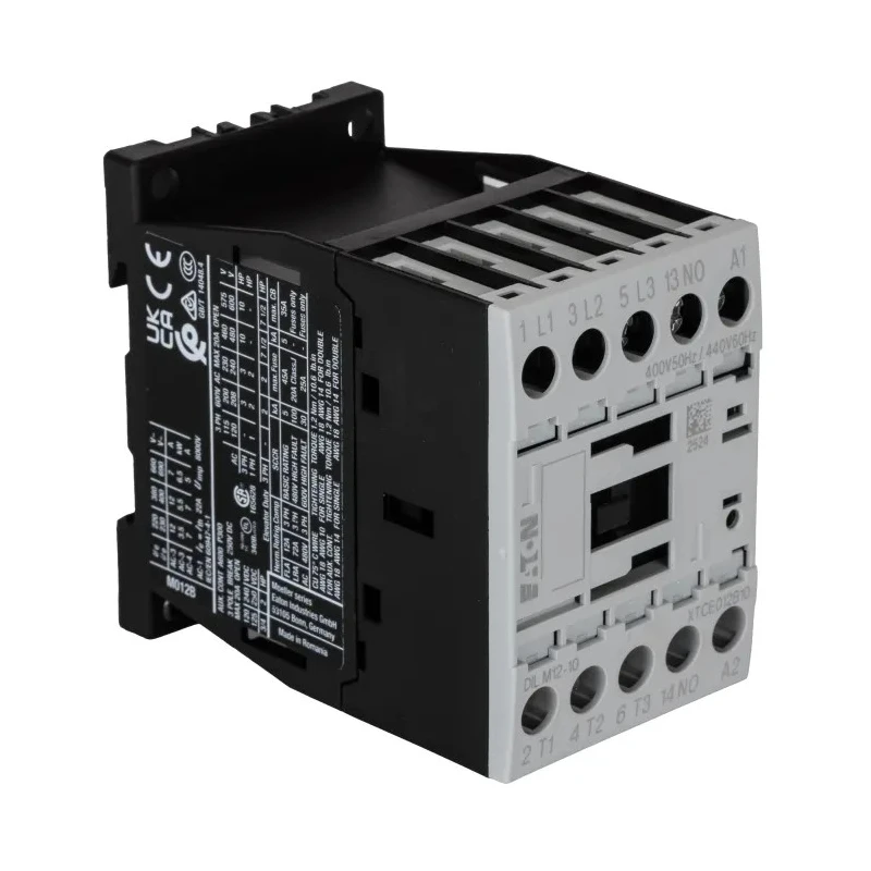 Eaton 3-Pole Contactor with 400V AC Coil, 12 A Contact Current, 5.5 kW Power Rating 276832 DILM12-10(400V50HZ,440V60HZ)