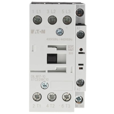 Eaton DILM Contactor 3-Pole 17 A 7.5 kW Coil Voltage 400V AC Model 277006 DILM17-10(400V50HZ,440V60HZ)