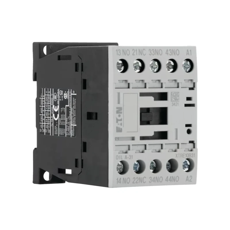 Eaton DILA Contactor Relay 110V AC Coil, 4-Pole, 4A, 120V AC Control Circuit, 3 NO/1 NC 276361 DILA-31(110V50HZ,120V60HZ)