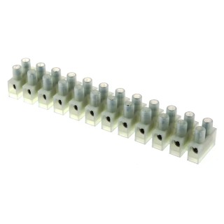 RS PRO Non-Fused Terminal Block, 12-Way, 6mm² Wire Size, 41A Current, 400V, Nylon Body, Nickel Plated Brass Clamps 492-8716