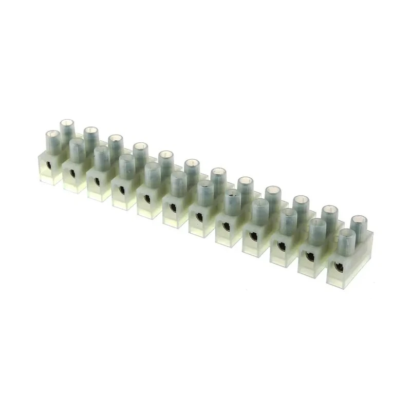 RS PRO Non-Fused Terminal Block, 12-Way, 6mm² Wire Size, 41A Current, 400V, Nylon Body, Nickel Plated Brass Clamps 492-8716