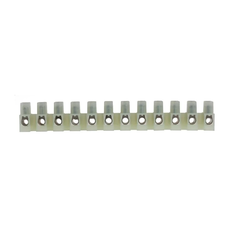 RS PRO Non-Fused Terminal Block, 12-Way, 6mm² Wire Size, 41A Current, 400V, Nylon Body, Nickel Plated Brass Clamps 492-8716