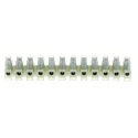 RS PRO Non-Fused Terminal Block, 12-Way, 6mm² Wire Size, 41A Current, 400V, Nylon Body, Nickel Plated Brass Clamps 492-8716
