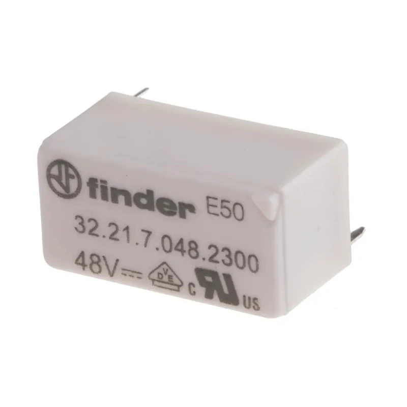 Finder Power Relay, 48V DC Coil, 6A Switching Current, SPST, 200mW Coil Power, Silver Alloy Contacts 32.21.7.048.2300