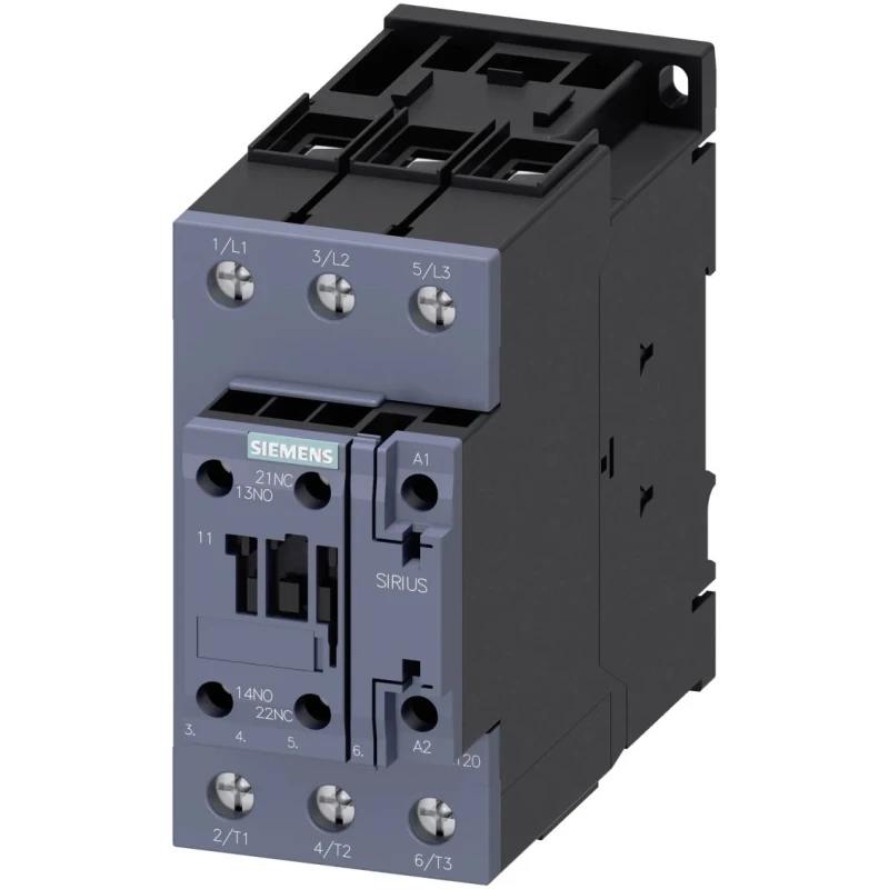 Siemens Control Relay 3 NO, 41A F.L.C, 40A Contact Rating, 18.5 kW, 110V AC, DIN Rail Mount 3RT2035-1AF00