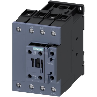 Siemens 3RT2 Contactor, 230V AC Coil, 4-Pole, 60A, 32W Power, 4 NO Contacts, 690V AC Rated 3RT2336-1AU00