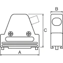 MH Connectors Zinc Angled D-Sub Backshell 9 Way Strain Relief MHDVSL9-K