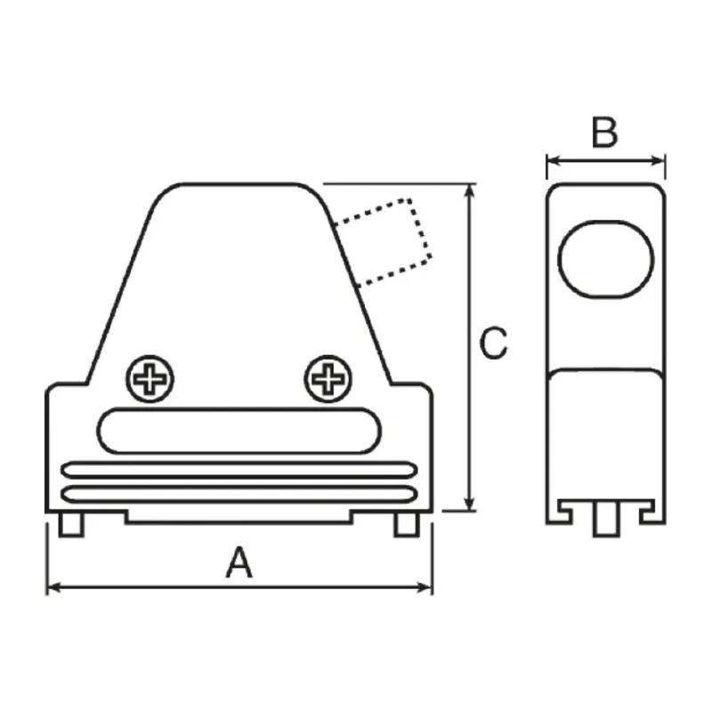 MH Connectors Zinc Angled D-Sub Backshell 9 Way Strain Relief MHDVSL9-K