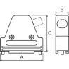 MH Connectors Zinc Angled D-Sub Backshell 9 Way Strain Relief MHDVSL9-K