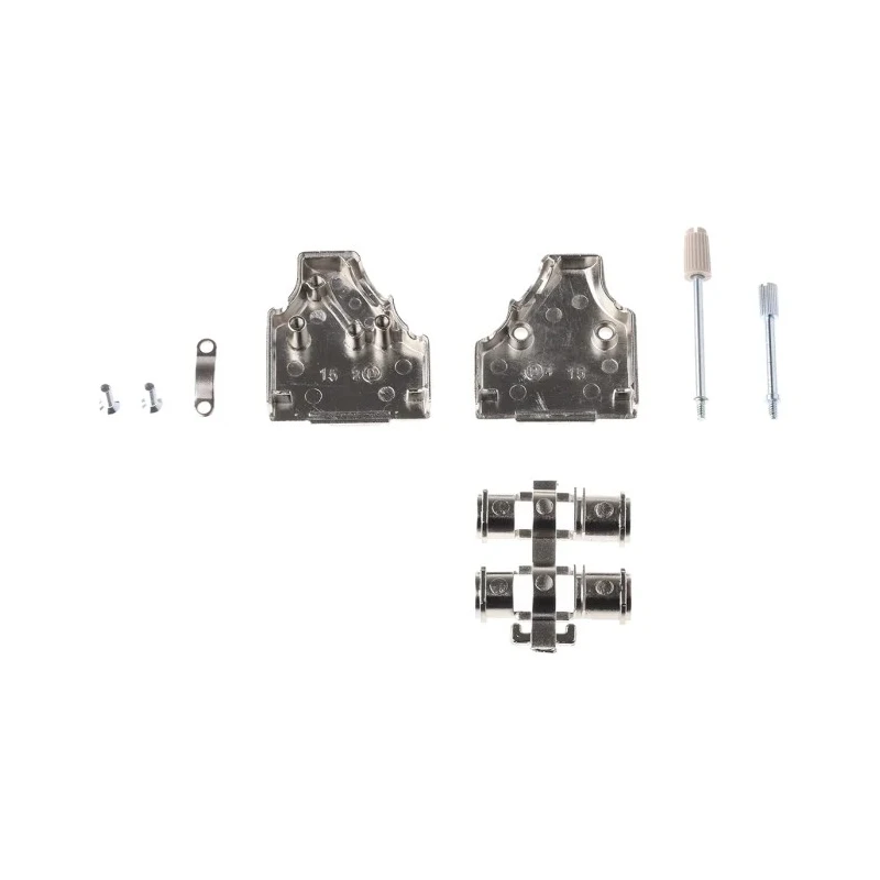 MH Connectors MHDM35 Series Zinc Angled D-Sub Backshell, 15 Contacts, Strain Relief, Nickel Plated 