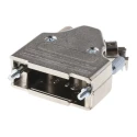 MH Connectors MHDM35 Series Zinc Angled D-Sub Backshell, 15 Contacts, Strain Relief, Nickel Plated 