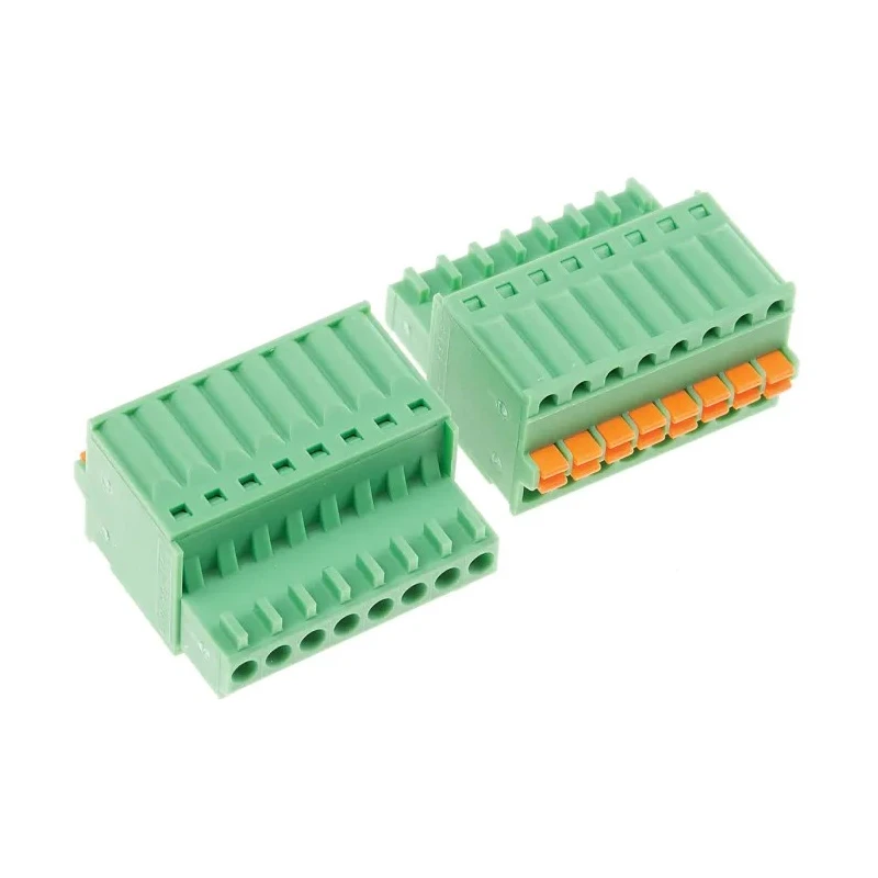 Phoenix Contact Pluggable Terminal Block FK-MC 0.5/8-ST-2.5 Series, 8 Contact, 2.5 mm Pitch, 4A, 80V, 1 Row, Green 1881383