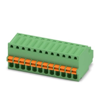 Phoenix Contact FK-MC 0.5/12-ST-2.5 Series Pluggable Terminal Block, 12-Contact, 2.5 mm Pitch, 1 Row, Spring Cage 1881422
