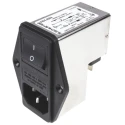 Schurter Panel Mount IEC Connector Male 2 Pole 1 Fuse 6A 250V ac Quick Connect 4304.4004