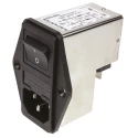 Schurter 250V AC 2A Panel Mount IEC Connector Male 2 Pole 2 Fuse Solder 4304.4022