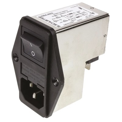 Schurter 250V AC 2A Panel Mount IEC Connector Male 2 Pole 2 Fuse Solder 4304.4022