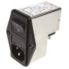 Schurter 250V AC 2A Panel Mount IEC Connector Male 2 Pole 2 Fuse Solder 4304.4022