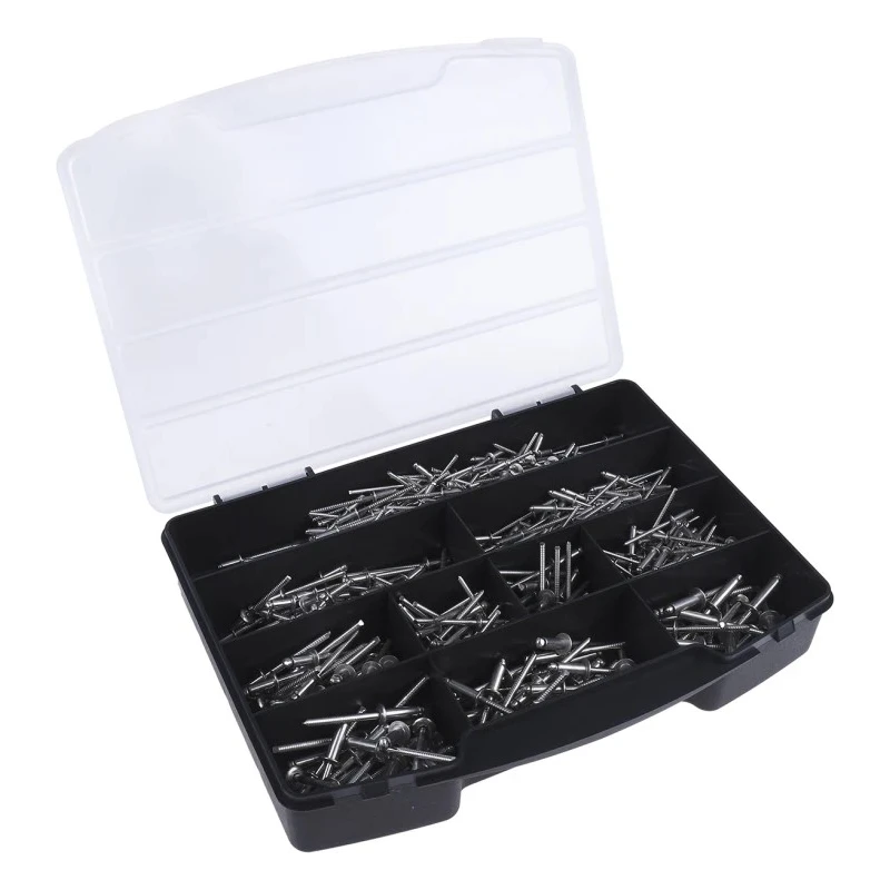 Mapa Plain Stainless Steel Blind Rivet Set for Materials 2.5 mm to 11 mm Thick, 465 Pieces 493-5483
