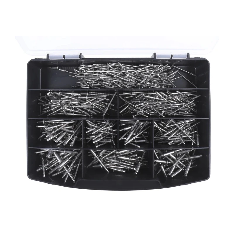 Mapa Plain Stainless Steel Blind Rivet Set for Materials 2.5 mm to 11 mm Thick, 465 Pieces 493-5483