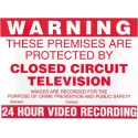 Sure24 Red Polyvinyl Chloride CCTV Sign Warning Closed Circuit Television English 400mm x 600mm CES