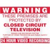 Sure24 Red Polyvinyl Chloride CCTV Sign Warning Closed Circuit Television English 400mm x 600mm CES