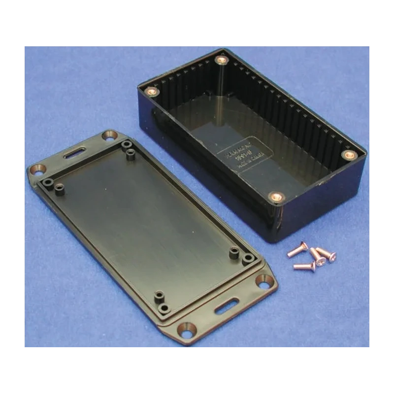 Hammond Flanged Black Flame Retardant ABS Enclosure IP54 25 mm x 165 mm x 71 mm 1591HFLBK