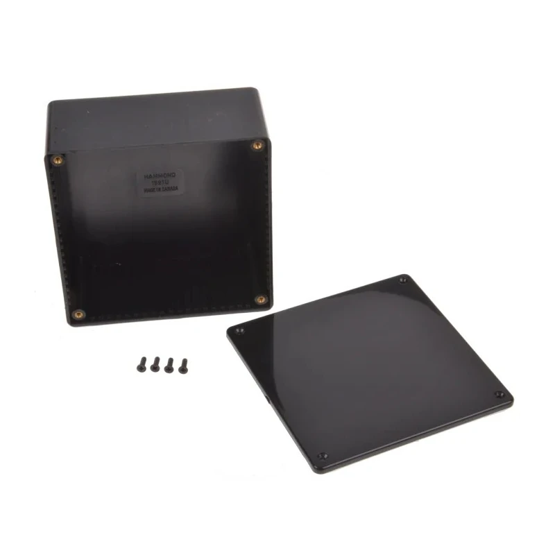 Hammond 1591 Series Flame Retardant ABS Enclosure IP54, Black Lid, 59 mm x 120 mm x 120 mm IP54