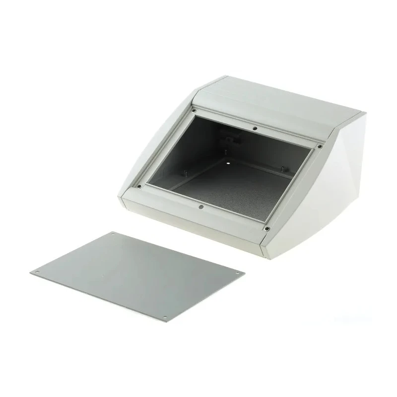 METCASE Aluminium Enclosure Desktop Enclosure Sloped Front Black RAL 9005, RAL 7035 200 mm x 400 mm x 102 mm M5320105RS