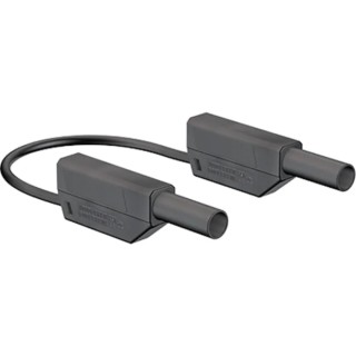 Staubli Connector Test Lead 15A, Black, 250 mm Lead Length 66.8563-025-21