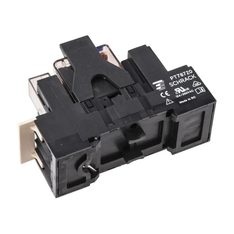 TE Connectivity DIN Rail Power Relay 12V dc Coil 12A Switching Current DPDT PT2S7LB2 7-1415074-1