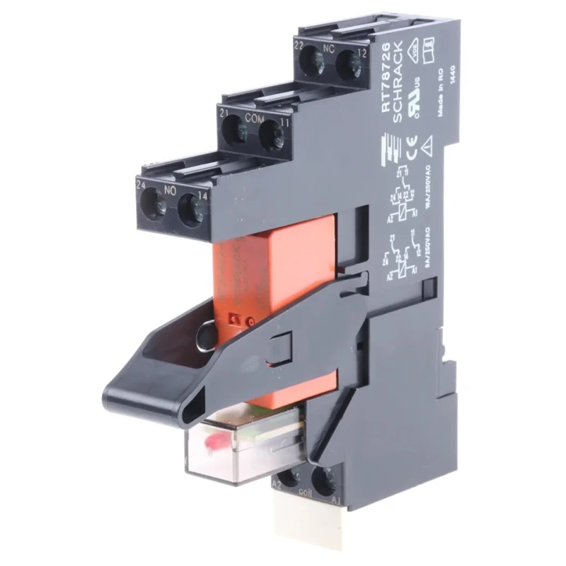 TE Connectivity RT Series Interface Relay DIN Rail Mount 24V dc Coil SPDT Contact Configuration RT3S4LC4 4-1415073-1