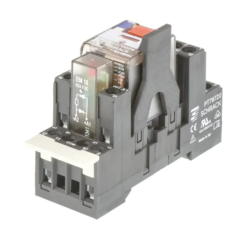 TE Connectivity DIN Rail Power Relay 24V DC Coil 12A Switching Current DPDT PT2S7LC4 8-1415074-1