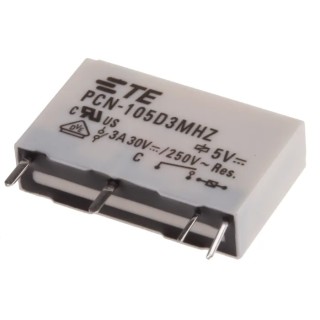 TE Connectivity PCB Power Relay 5V dc Coil 3A Switching Current SPST PCN-105D3MHZ