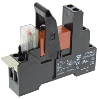 TE Connectivity RT Series Electromechanical Interface Relay DIN Rail Mount 230V ac Coil 8A DPDT RT4S4T30 3-1415073-1
