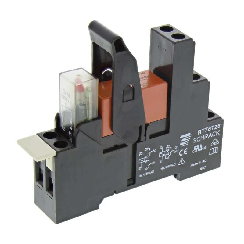 TE Connectivity RT Series Electromechanical Interface Relay DIN Rail Mount 230V ac Coil 8A DPDT RT4S4T30 3-1415073-1