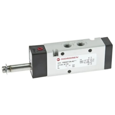 Norgren Pneumatic Solenoid Valve - 5/3 All Ports Blocked, Aluminum Body, 24V, 500L/min Flow Rate, Manifold V60A611A-A2000