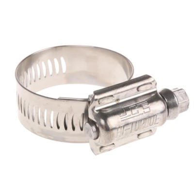 HI-TORQUE Stainless Steel Slotted Hex Worm Drive Hose Clip 16mm Width 25-40mm ID HTM40P