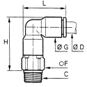 Legris LF3000 Series Male Pneumatic Fitting Nickel Plated Brass 3/8 in R LF3000