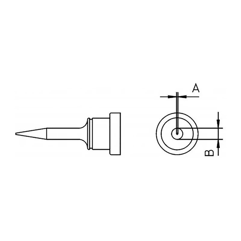 Weller Soldering Iron Tip Conical 0.1 mm Tip Width 15 mm Tip Length for WSFP WSP80 WP80 WXP80 LR21 TCPS Last T0054449699